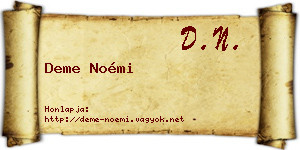 Deme Noémi névjegykártya
